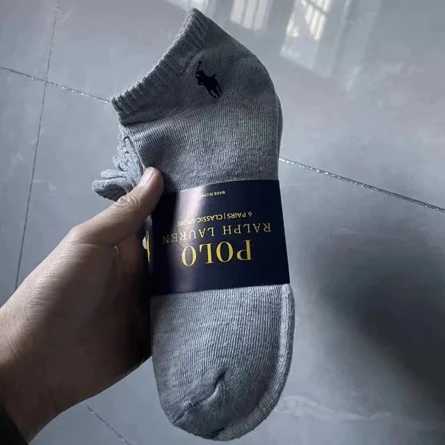 SIX PAIRS 灰色船袜【毛巾底】