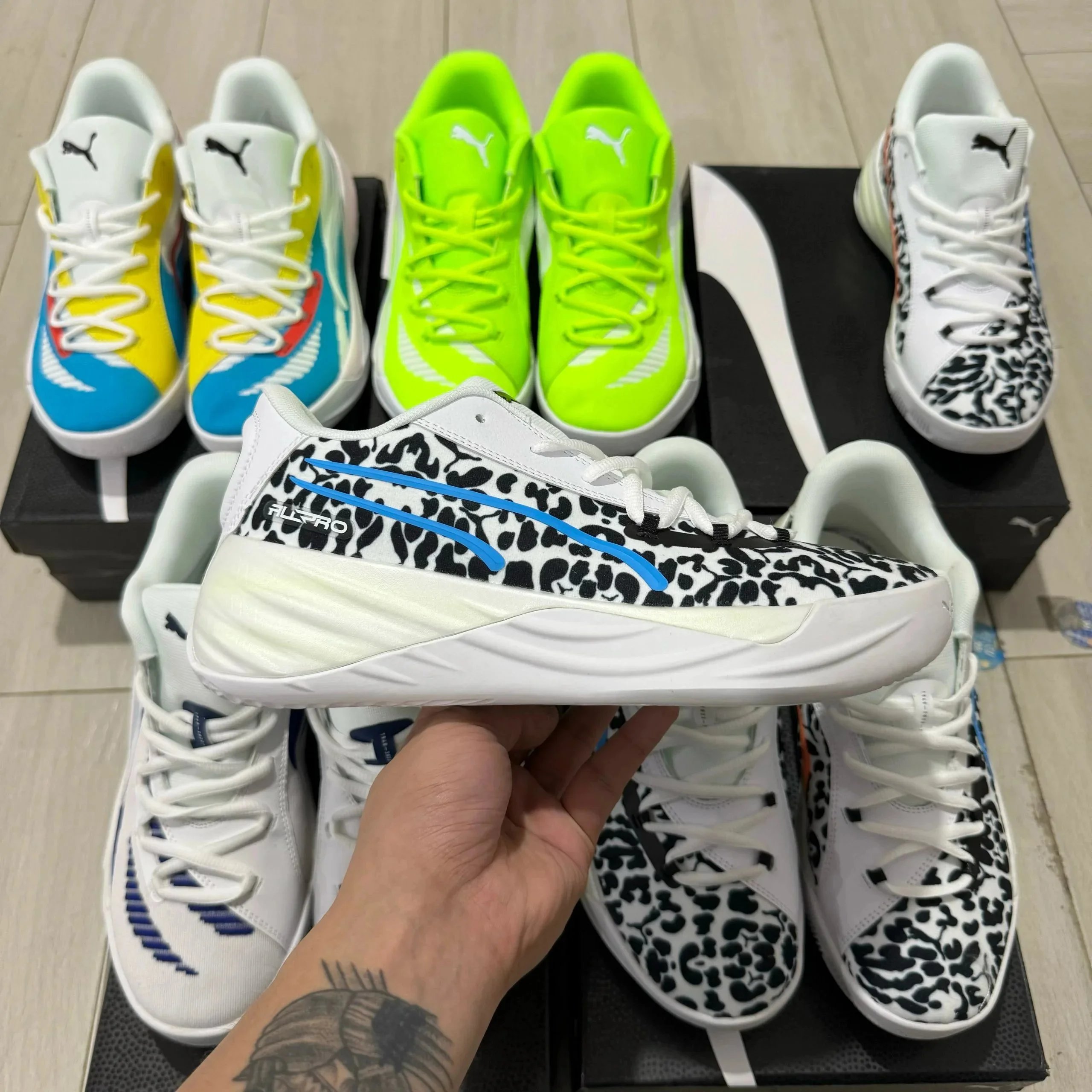black and white blue