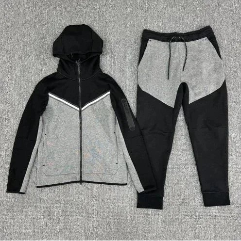 黑拼深灰(全袖)套装 黑拼深灰(全袖)套装