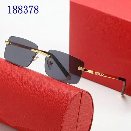 Cartier Rimless Rectangular Vintage Sunglasses Gold and Black