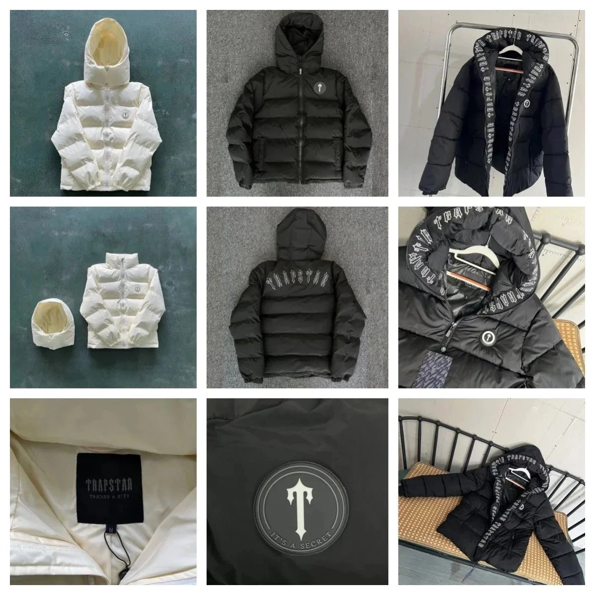 Trapstar Its A Secret Puffer Jacket Casual Winter Coat Black