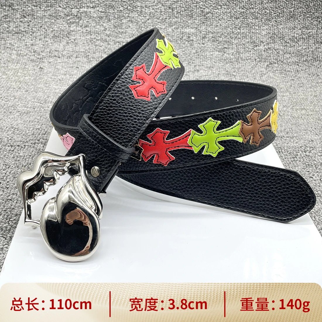 【按扣大舌头110cm】彩色十字架腰带 【按扣大舌头110cm】彩色十字架腰带