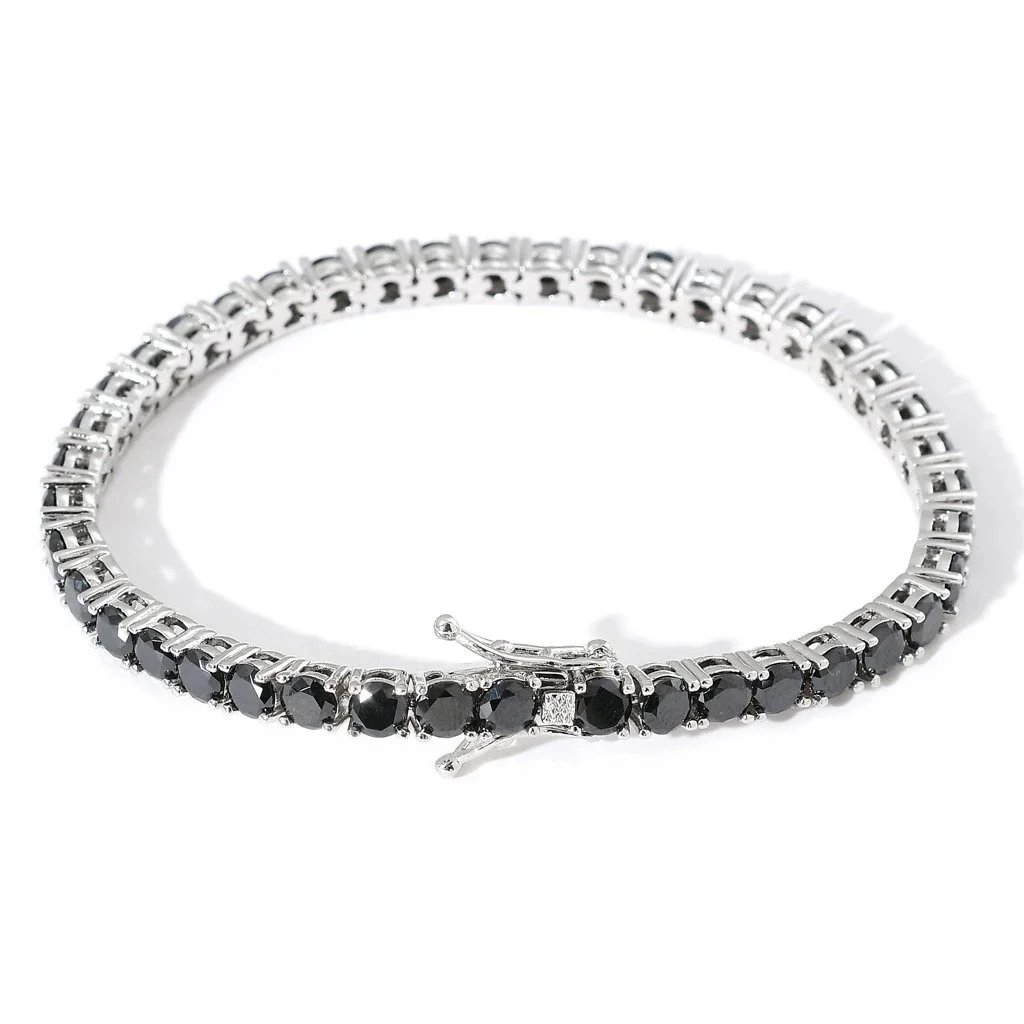 4mm-black zircon-silver-tennis chain 4mm-black zircon-silver-tennis chain