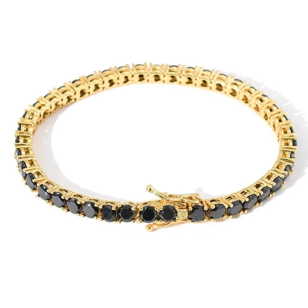 4mm-black zircon-gold-tennis chain 4mm-black zircon-gold-tennis chain