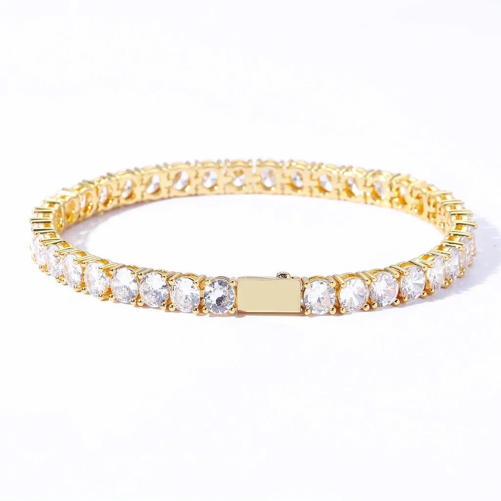 4mm-zircon-gold-tennis chain 4mm-zircon-gold-tennis chain
