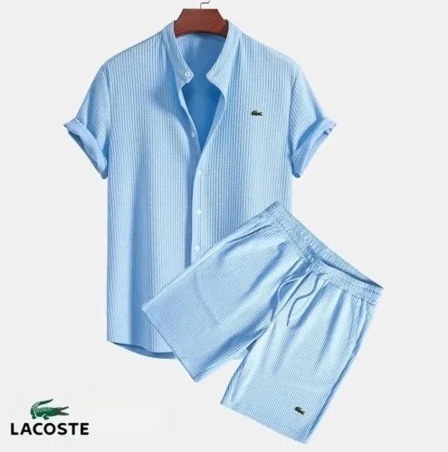 Lacoste立领短袖短裤 浅蓝 Lacoste立领短袖短裤 浅蓝