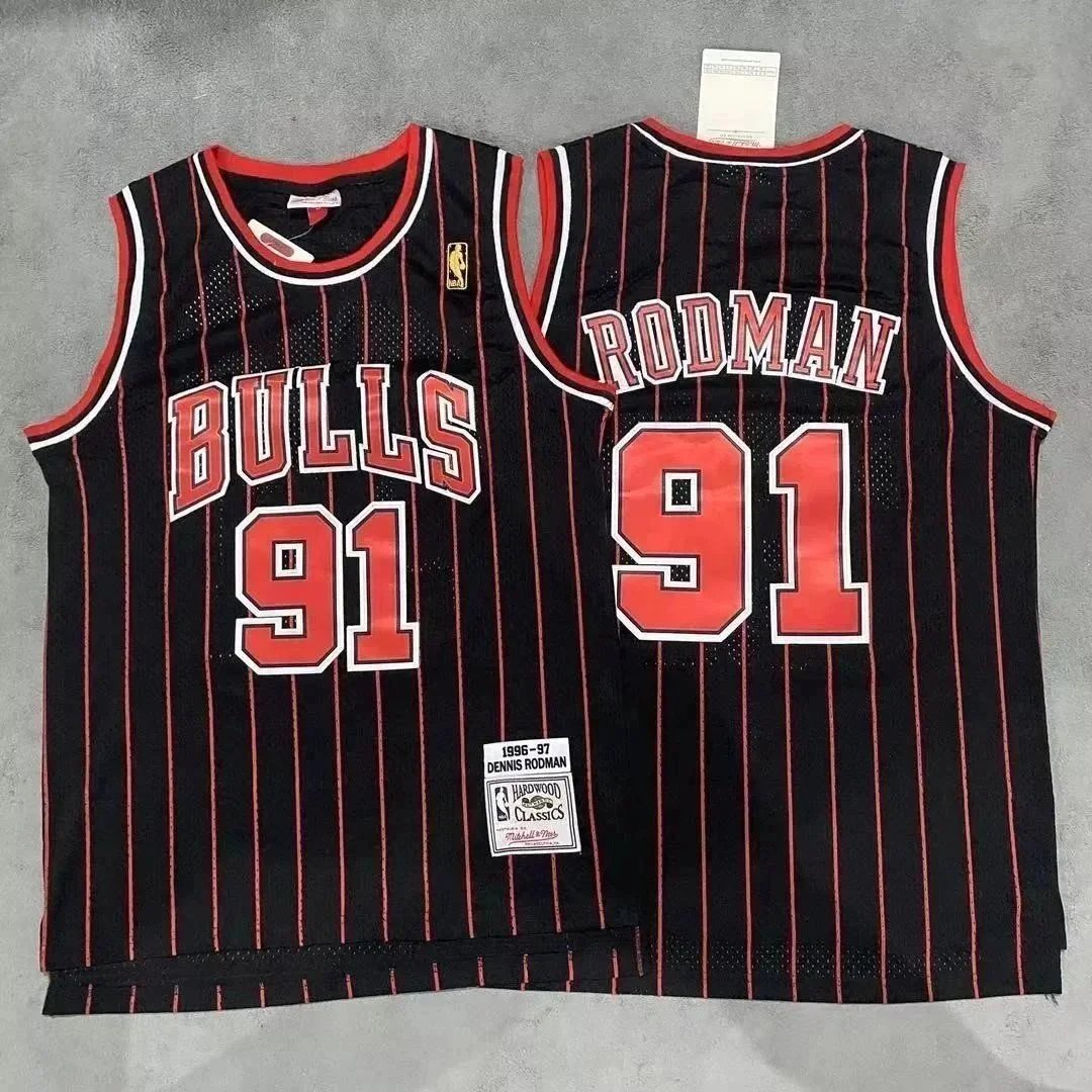 罗德曼91号黑色红条纹球衣 罗德曼91号黑色红条纹球衣
